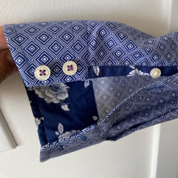 Mens geometric pattern dress shirt - Picture 4 of 6